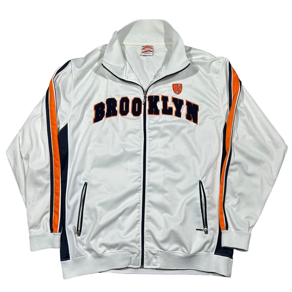 Vintage Y2K Brooklyn Xpress Track Jacket Mens 2XL NYC Spell Out Full Zip